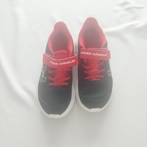 Under Armour Kids' Black and Red Sneakers